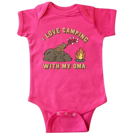 

Inktastic I Love Camping With My Oma Gift Baby Boy or Baby Girl Bodysuit
