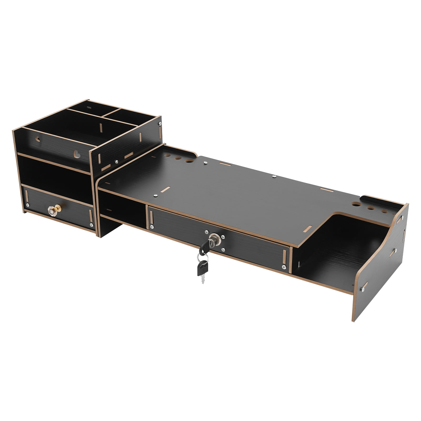 Space-Saving Monitor Riser, 18.9x7.87x4.13in Veneered MDF, 5.51-11.02lbs Load, Detachable Storage Cabinet, Perfect for Desks and Remote Workstations