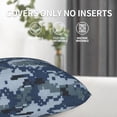 thumbnail image 6 of Navy Blue Digital Camouflage Throw Pillow Covers Pack of 2 Soft Decorative Square Cushion Covers for Couch Sofa Bed Livingroom Car 16"x16", 6 of 7