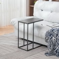 thumbnail image 6 of Resenkos C-Shaped End Snack Side Table Slide Under Couch with MDF Top for Sofa Coffee Laptop, Dark Gray, 6 of 7