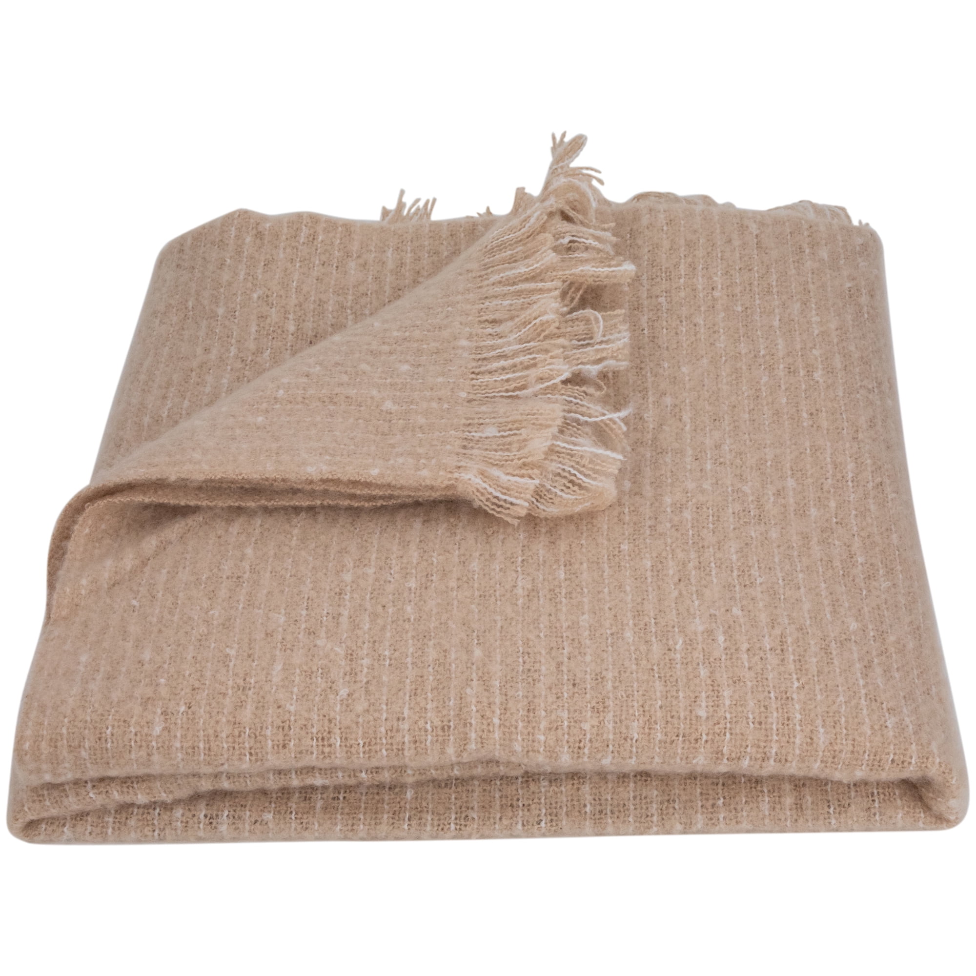 Northlight Light Coffee Throw Blanket with Fringe 50" x 60"
