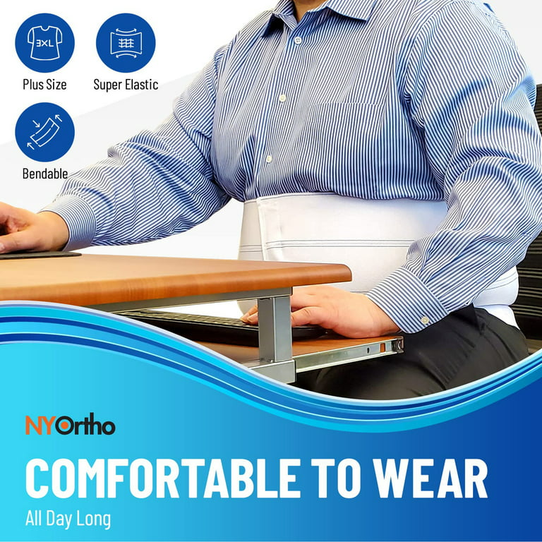 NYOrtho Bariatric Abdominal Binder for Plus-Size Men and Women 12” Wide  Post-Surgery Compression Garment, 30-45