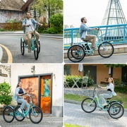 MOONCOOL 24/26 Electric Tricycle for Adults, 700W Peak Motor,7 Speeds Electric Trike w/ 36V 10.4Ah Removable lithium battery,3 Wheels Unisex Electric Bikes,16MPH,40Miles