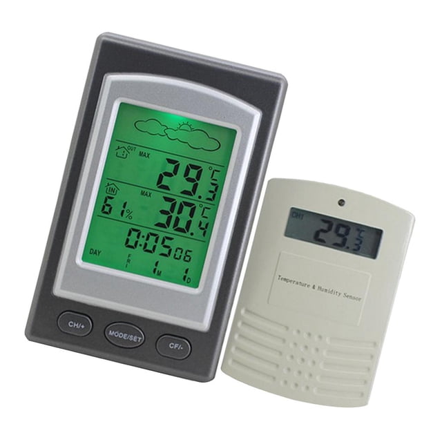 Termómetro De Temperatura LCD Digital Exterior Para Interiores Con Sensor Remoto Inalámbrico Zulema Termómetro para exteriores al aire libre