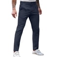 thumbnail image 5 of LODIENY Men Golf Dress Pants Stretch Slim Fit Casual Trouser Button Waist Slacks for Men Straight Leg Lightweight Trousers with Pockets Blue XL, 5 of 9