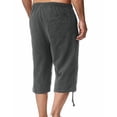 thumbnail image 5 of JPVDPA Cotton Linen 3/4 Pants for Mens Drawstring Elastic Waist Capri Pants Summer Comfy Quick Dry Pants Casual Lightweight Vacation Pants with Pockets Dark Gray XXXL, 5 of 8