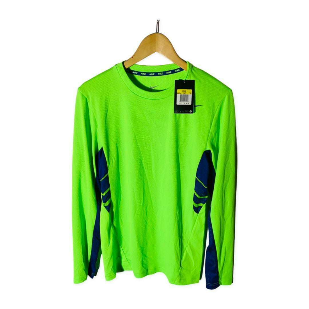 fusión Generalizar Dramaturgo Nike Men's Dri-FIT long Sleeve Training Shirt Neon Green SMALL - Walmart.com