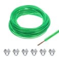thumbnail image 1 of Uxcell 3/32 Green Vinyl Coated Wire Rope 98ft Galvanized Steel with 6PCS M3 Loop Sleeves, 1 of 7