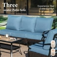 thumbnail image 5 of Summit Living 4-Piece Outdoor Patio Conversation Set with Rocking Chair, Outdoor Patio Furniture Set with Wood-look Coffee Table for 5 People, Navy Blue, 5 of 12