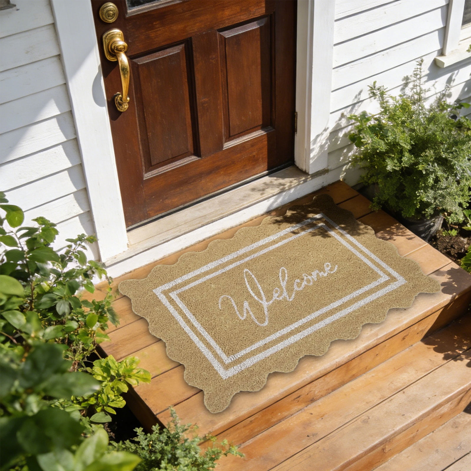 1PCS Vintage Spring Welcome Coir Doormat Retro Rug for Front Door, Indoor Outdoor Welcome Mat Spring Home Entryway Outside Yard Home Decoration