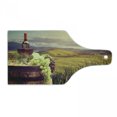 thumbnail image 1 of Wine Cutting Board, Italy Tuscany Landscape Rural Vineyard Autumn Harvest Grapes Drink Viticulture, Tempered Glass Cutting and Serving Board, Wine Bottle Shape, Green Black Brown, by Ambesonne, 1 of 1