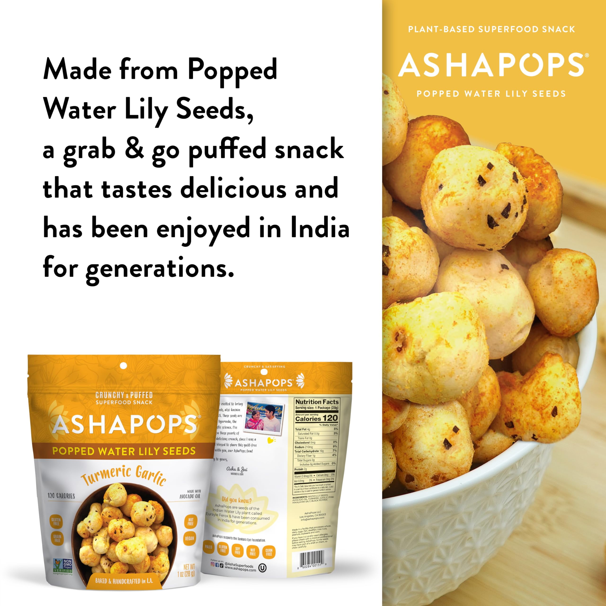 (Pack Of 6) Ashapops Seeds Lily Water Turmeric Garlic 1 Oz