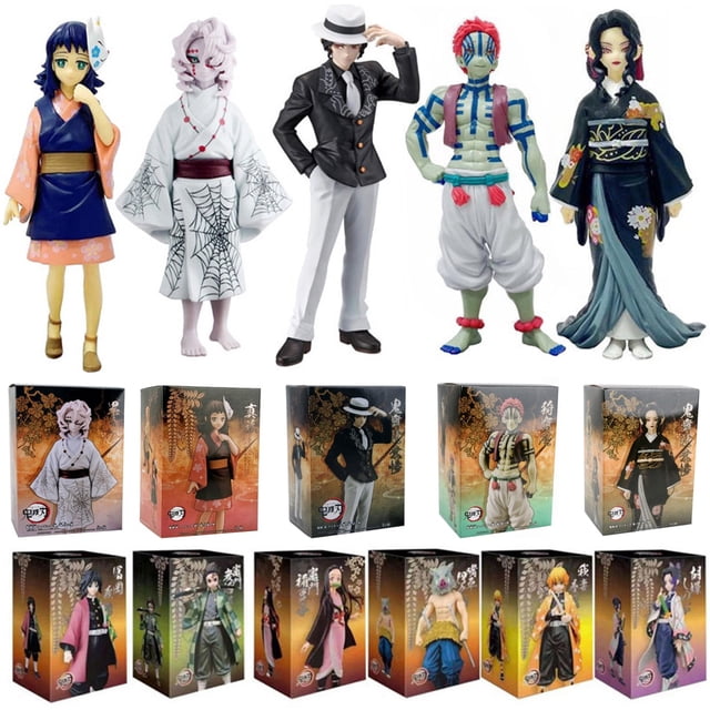 Anime Demon slayer kimetsu no yaiba Tanjirou Nezuko figuras de acción juguetes Kanroji Mitsuri Uzui Tengen figura de anime para regalos zhangyuxiang LED