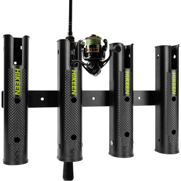 Adoreal Adjustable Fishing Rod Holder, 4 Tube Fishing Pole Holders Wall-Mounted Rod Rack for Boat Kayak Golf Cart Garage Crate Cooler Wagon RV