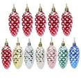 thumbnail image 3 of ievspot 5Pcs Christmas Plastic Pine Cone Ornament Colorful Shiny Glitter Christmas Tree Hanging Decoration DIY Accessories Home New Year Party Decoration, 3 of 8