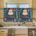 thumbnail image 2 of Yayeee Kitchen Curtains Tier Set of 2 Light Filtering 57"x24" Over Sink Window Panels, Blue Christmas Santa, 2 of 7