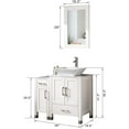 thumbnail image 4 of 36" Bathroom Vanity Cabinet and Sink Combo Solid Wood Marble Top w/Mirror Faucet&Drain,White, 4 of 6