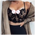 thumbnail image 4 of Aoochasliy Bras for Women Clearance Sheer Lace Bralette Spaghetti Strap Unlined V-Neck Bra Full Coverage Non-Padded Underwire Bralettes, 4 of 4
