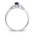 thumbnail image 2 of Solid 14k White Gold Amethyst Purple February Gemstone Diamond Engagement Ring Size 6 (.01 cttw.), 2 of 6