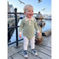 thumbnail image 4 of RUINIXCW Baby Boy Fall Romper Stripe Print Buttons Turn Down Collar Long Sleeve Infant Bodysuits Jumpsuits, 4 of 9