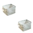 thumbnail image 4 of Destyer Cotton Linen Desktop Storage Basket Sundries Storage Box Space-Saving Bag Organizer, Blue No.02 2PCS, 4 of 6