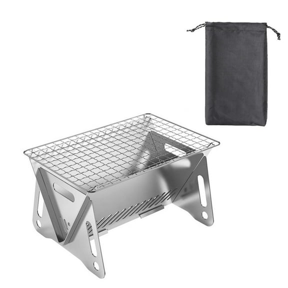 Radiance Stainless Steel Grill BBQ Charcoal Stove Outdoor Picnic Portable Folding St