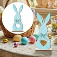 thumbnail image 2 of Easter Bunny Decorations Wooden Spring Decor Rustic Tiered Tray Easter Decorations Indoor Home Dining Farmhouse Sign Bunny Table Centerpieces With Linen Bow, 2 of 9