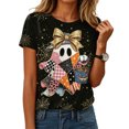thumbnail image 2 of Leey-World Halloween Shirt for Women Shirt for Women Fashion Halloween Print T Shirt Women Short Sleeve Crew Neck Loose Top, 2 of 6