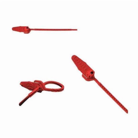 Pull Rip Molded Seals 5-1/2" x 9/64", Red, Pk250