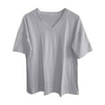 thumbnail image 4 of T-shirt Décontracté Col en V Coupe Ample pour Femmes Manches Courtes Confortables, 4 of 4