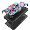 thumbnail image 3 of DALUX V Hybrid Kickstand Holster Phone Case Compatible with Motorola Moto One 5G / Moto One 5G Plus (2020) - Teal Stylish Camo, 3 of 3