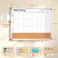 thumbnail image 4 of DOLLAR BOSS Weekly Dry Erase Calendar Whiteboard for Wall, 24" x 18" Double-Sided Weekly Planner White Board Cork Combo, Hanging & Wall Mount Bulletin Board for Home, Office, School, Kitchen, 4 of 9