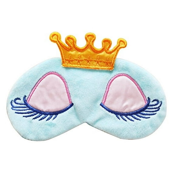 Farfi Cute Eyes Cover Princess Crown Style Travel Sleeping Blindfold Shade Eye Mask (Blue)