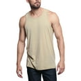 thumbnail image 4 of G-Style USA Men's Straight Hem Long Length Tank Top TT60 - Khaki - Small, 4 of 7