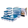 thumbnail image 2 of (2 pack) Mainstays Reusable Food Storage Containers Set, Multi-Size, Plastic, 34 Pieces, 17 Containers and 17 Lids, Ideal for Snacks & Meal Prep, 2 of 11