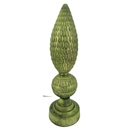Green Obelisk - A&B Home Obelisk Decor With Shiny Metalic Green Finish, 8x16 inches