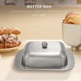 thumbnail image 3 of Stainless Steel Butter Dish Box Container Elegant Cheese Server Storage Keeper Tray With Easy To Ho, 3 of 5