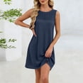 thumbnail image 7 of VBVC Women's Crochet Lace Sleeveless Tunic Dress,Ladies Crew Neck Loose Fit Casual Mini Dress,Summer Beach Cover Up and Daily Wear For Women,Navy,S-2XL, 7 of 7