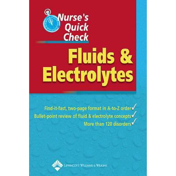 Pre-Owned Nurse's Quick Check: Fluids and Electrolytes (Paperback) 1582554145 9781582554143