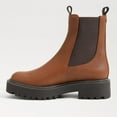 thumbnail image 4 of Sam Edelman Laguna Tawny Brown Rounded Toe Pull On Chelsea Ankle Combat Boots (Tawny Brown, 6), 4 of 6