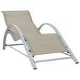 thumbnail image 2 of vidaXL Sun Loungers 2 pcs with Table Aluminium Cream, 2 of 5