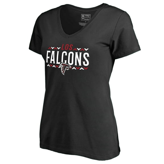 Women's Black Atlanta Falcons Arriba V-Neck T-Shirt