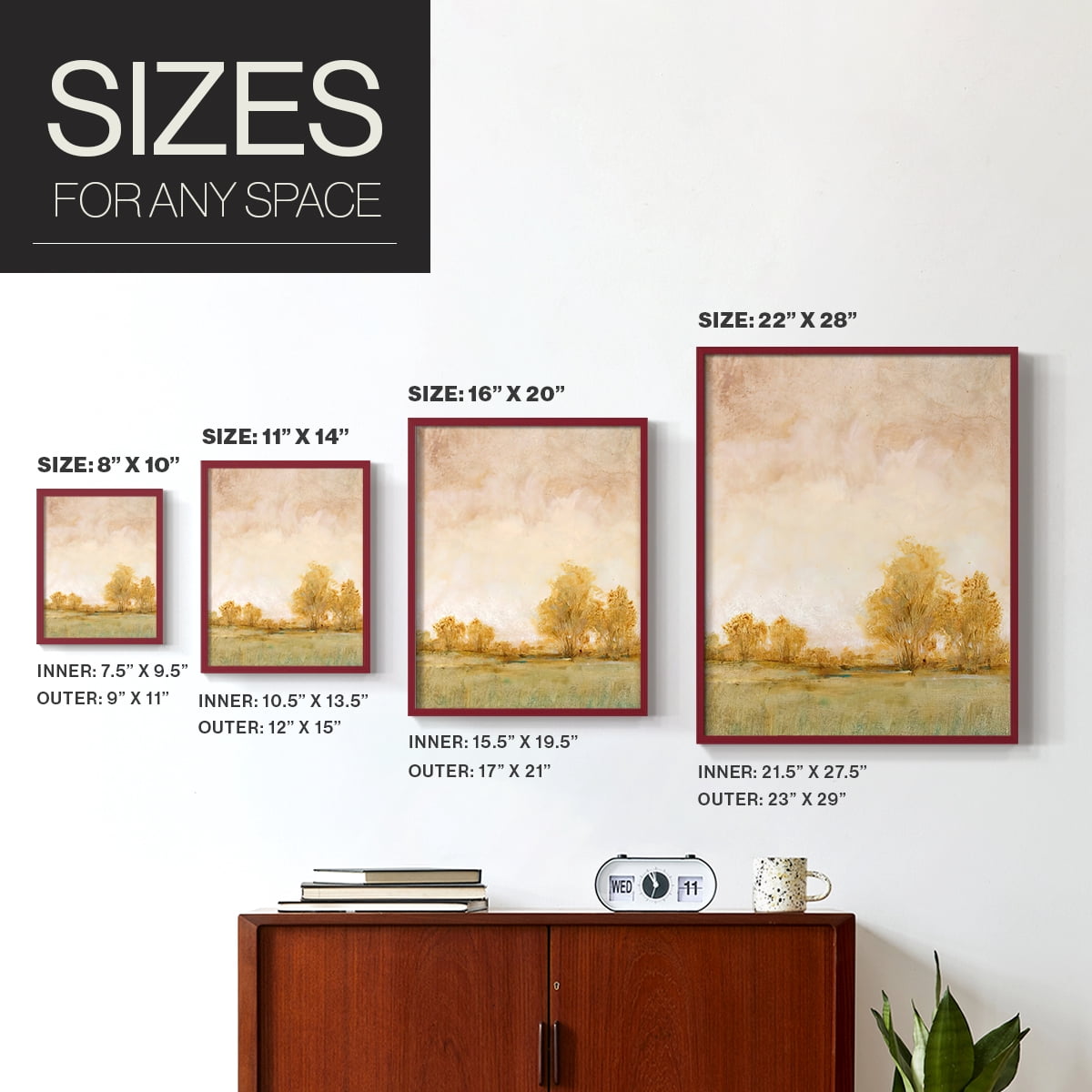 Carefree Day I Framed Print in Red Solid Wood Framed Print No Nail Hanging