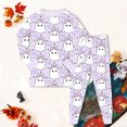 thumbnail image 6 of NOEGOEU Toddler Boys Girls Halloween Pajamas Kids Cute Graphic Long Sleeve Sleepwear Set 2-9Y (Light Purple,3-4 Years), 6 of 7
