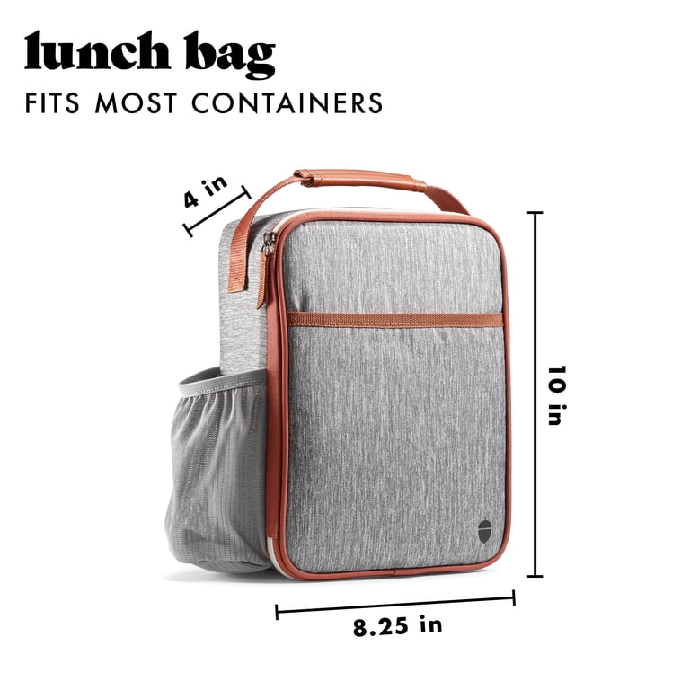 Acorn Street Vertical Insulated Lunch Bag, Gray photo 6