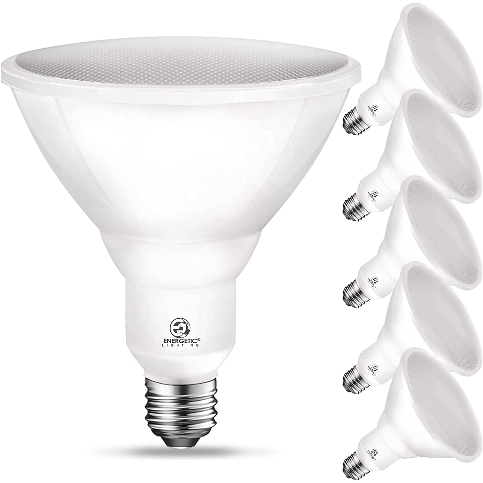 ENERGETIC Outdoor PAR38 LED Flood Light Bulb, Wet Rated, 90 Watt Equivalent (11W), 900 Lumens, Daylight 5000K, E26 Base, ETL Listed, 6 Pack