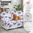 thumbnail image 4 of Xoenoiee Purple Daisy Flower Print Stretch Recliner Covers, 8 Pieces Recliner Slipcovers Soft Couch Cover for 3 Seater Non Slip Furniture Protector with Pocket, 4 of 7