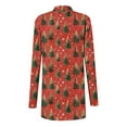 thumbnail image 4 of AUNVITO Women's Christmas Print Casual Jacket Loose Fit Stretch Fabric Long Sleeve Open Front Cardigan Coat for Holiday Outfits, 4 of 4