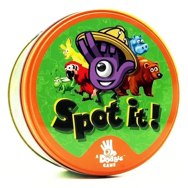 Dobble Card Game Table Board Game For Dobbles Kids Cards Go Camping Metal Tin Box SHALOM Basic English Toys ABC 123