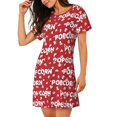 thumbnail image 2 of Fotbe Popcorn2 Bata de Dormir para Mujer con Estampado, Camisón de Algodón de Manga Corta, Ropa de Dormir Casual, 2 of 6